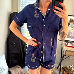 Printfresh embroidered mermaid pajama set XS